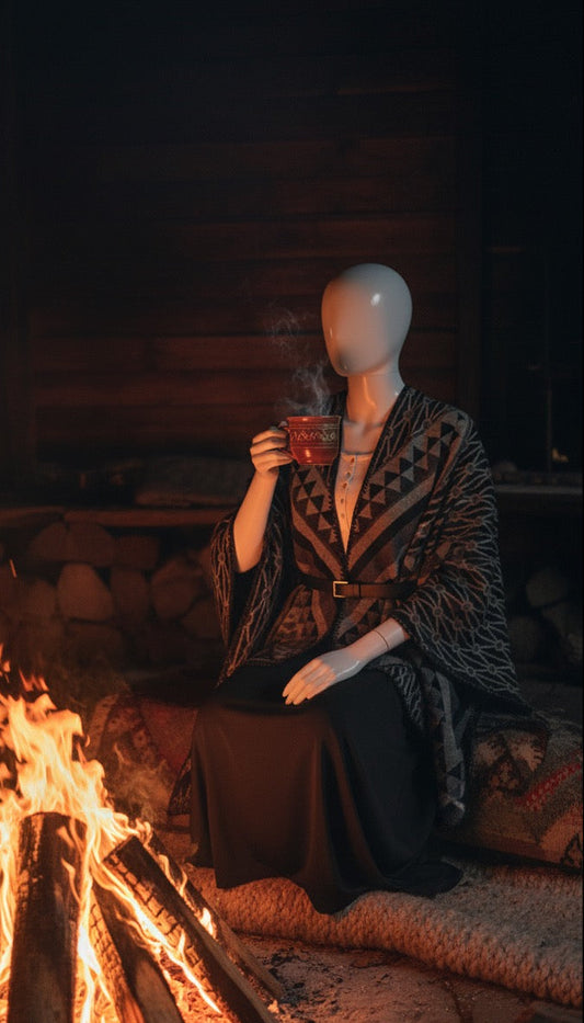 Cozy winter v-Neck Cape Shawl